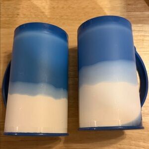 Blue and White Freeze  Mugs